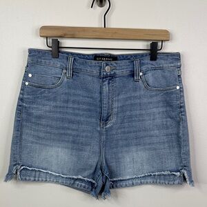 LIVERPOOL Denim Shorts Women's Size 12 Blue Jean Shorts with Frayed Hem